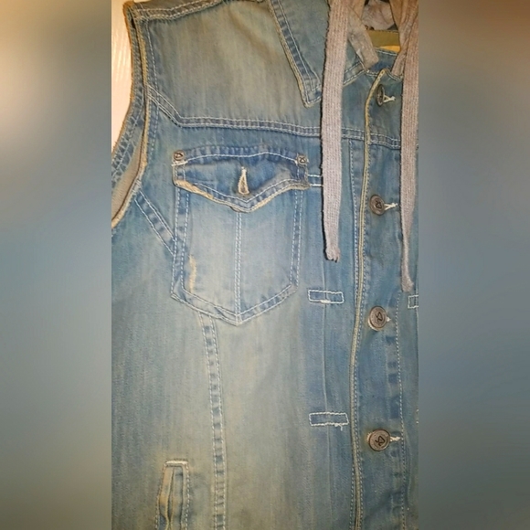 Vintage Chicago Bulls Denim vest Hoodie Jacket M - Picture 3 of 7